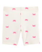 Baby Girl Crab Print Bike Shorts - Ivory, image 2 of 4 slides