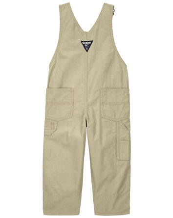 Toddler Classic Plaid-Lined Canvas Overalls, 
