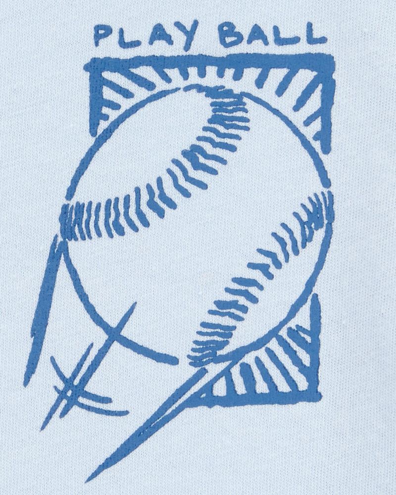 Toddler Baseball-Print Short-Sleeve Graphic Tee - Blue, image 3 of 4 slides