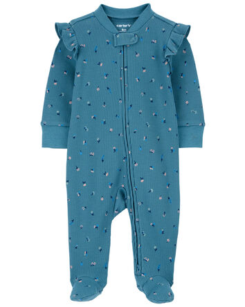 Baby 2-Pack 2-Way Zip Thermal Textured Sleep & Play Pajamas, 