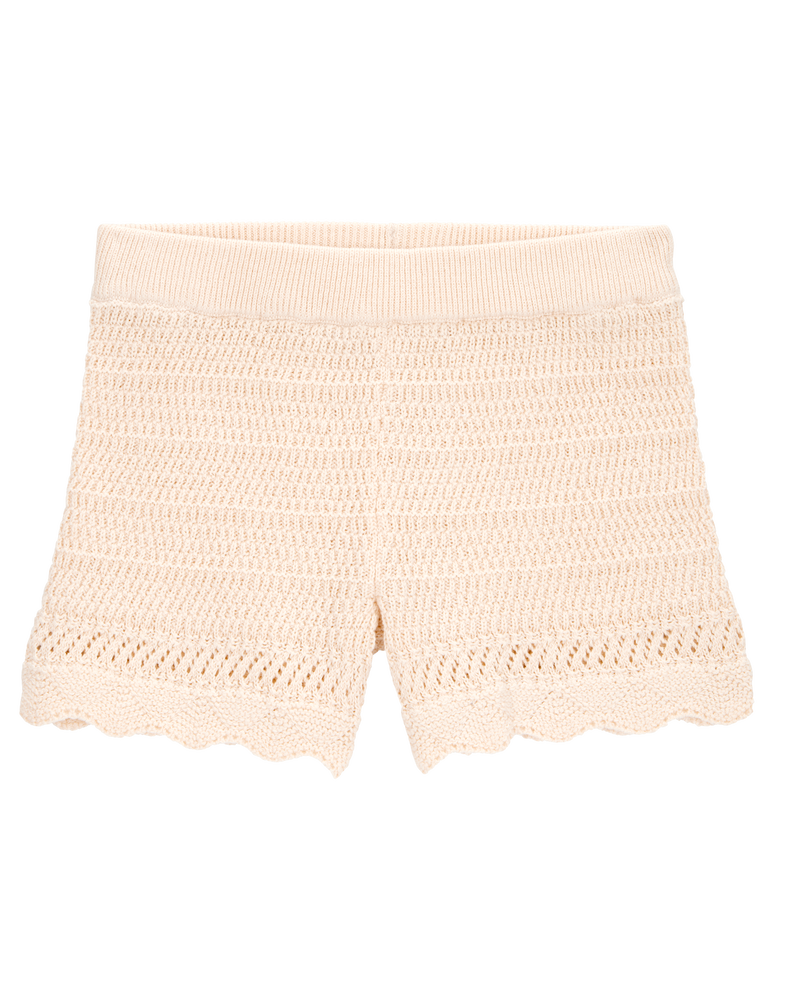 Toddler Crotchet Knit Shorts - Ivory, image 1 of 7 slides