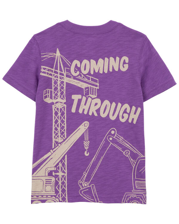 Purple Baby Construction Pocket Graphic Tee