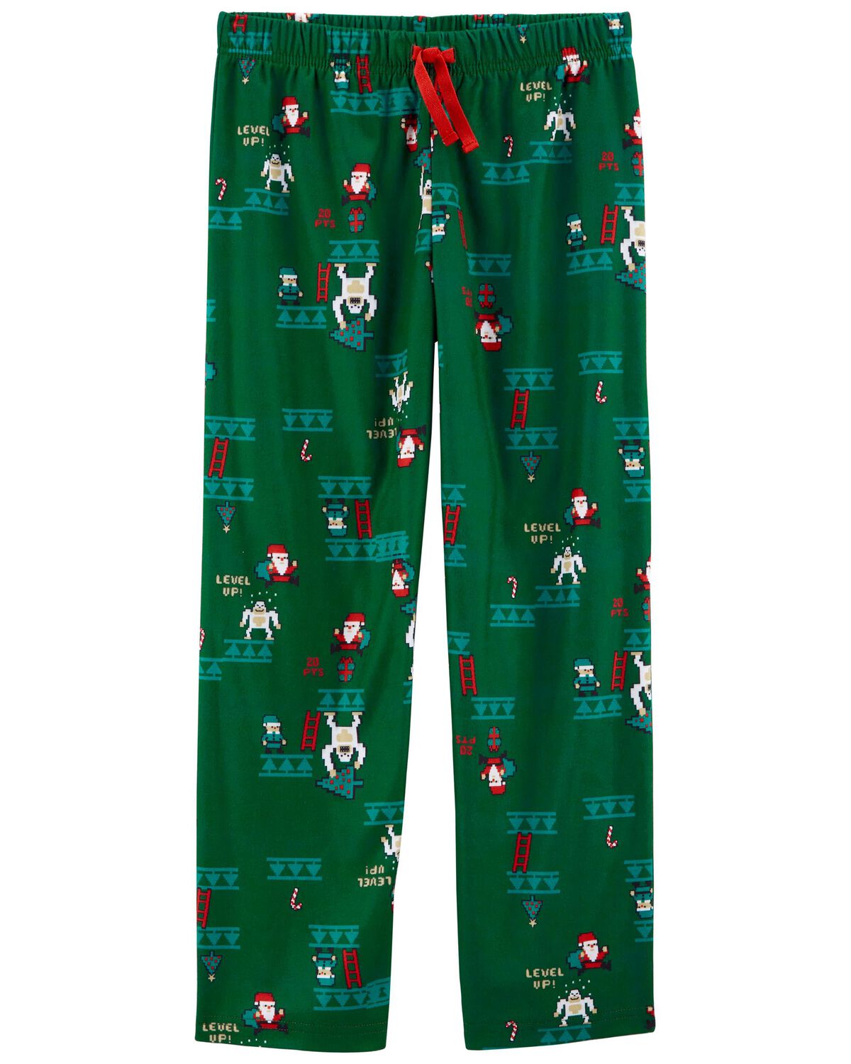 Green Kid Christmas Fleece Pajama Pants