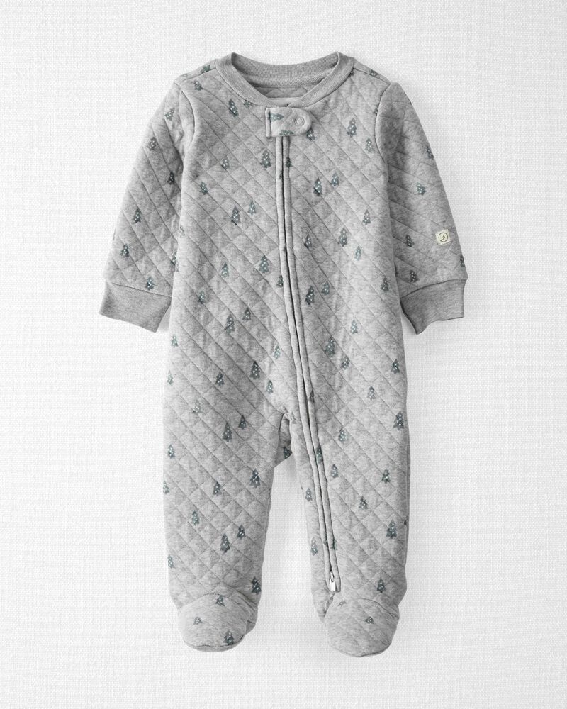 Baby Organic Cotton Quilted Double Knit Sleep & Play Pajamas, image 1 of 4 slides