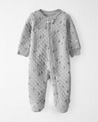 Baby Organic Cotton Quilted Double Knit Sleep & Play Pajamas, image 1 of 4 slides