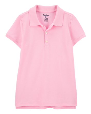 Girls Piqué Polo Shirt - Pink, 