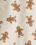 Kid Organic Cotton Pajamas Set in Gingerbread Cookie, image 3 of 4 slides