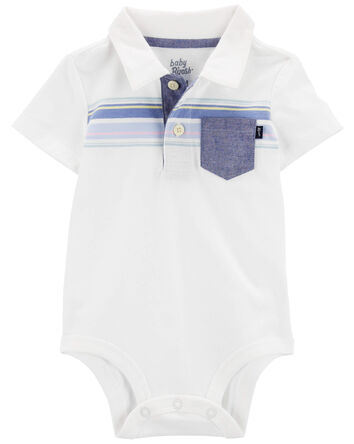 Baby Pocket Henley Jersey Bodysuit, 