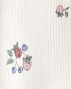 Baby Girl Organic Cotton Ribbed Knit Pants in Berry Blossom Print, image 4 of 6 slides