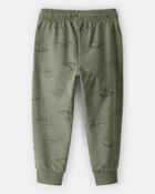 Toddler Boy Dinosaur French Terry Jogger - Green, image 2 of 4 slides