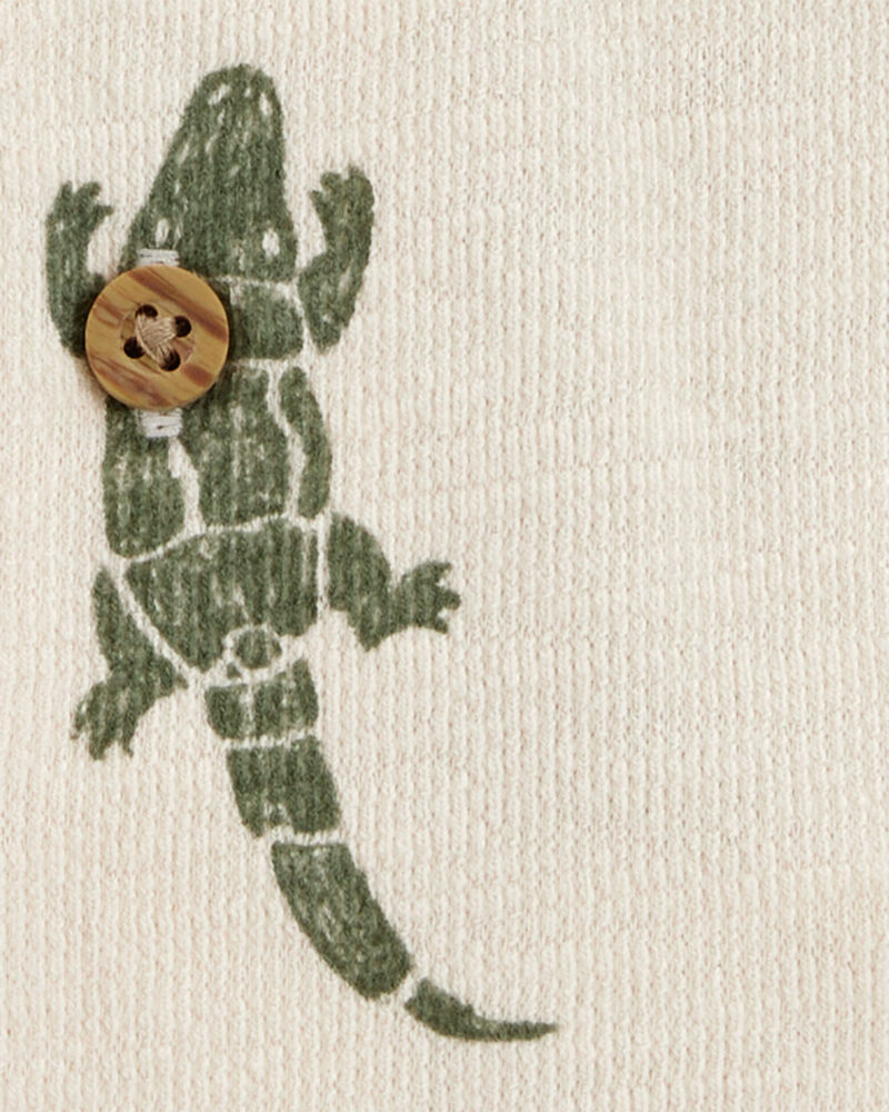 Toddler Alligator Button-Down Shirt, image 2 of 3 slides