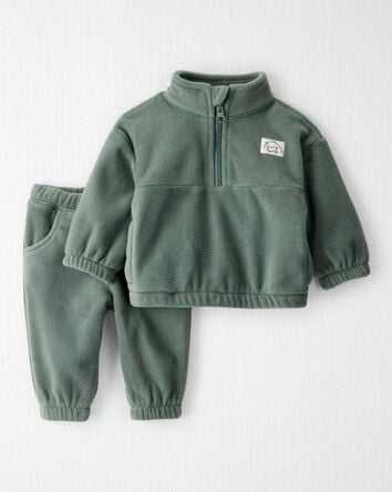 Baby Girl 2-Piece Recycled Microfleece Set, 