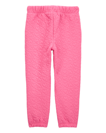 Baby Heart Pattern Knit Pants - Pink, 