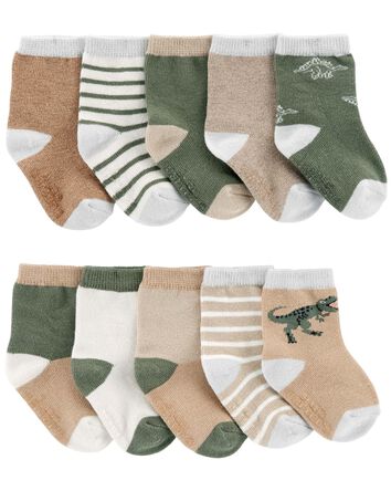 Baby 10-Pack Dinosaur Socks, 