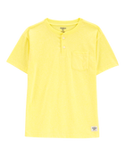Kid Pocket Henley Tee - Yellow, image 1 of 3 slides