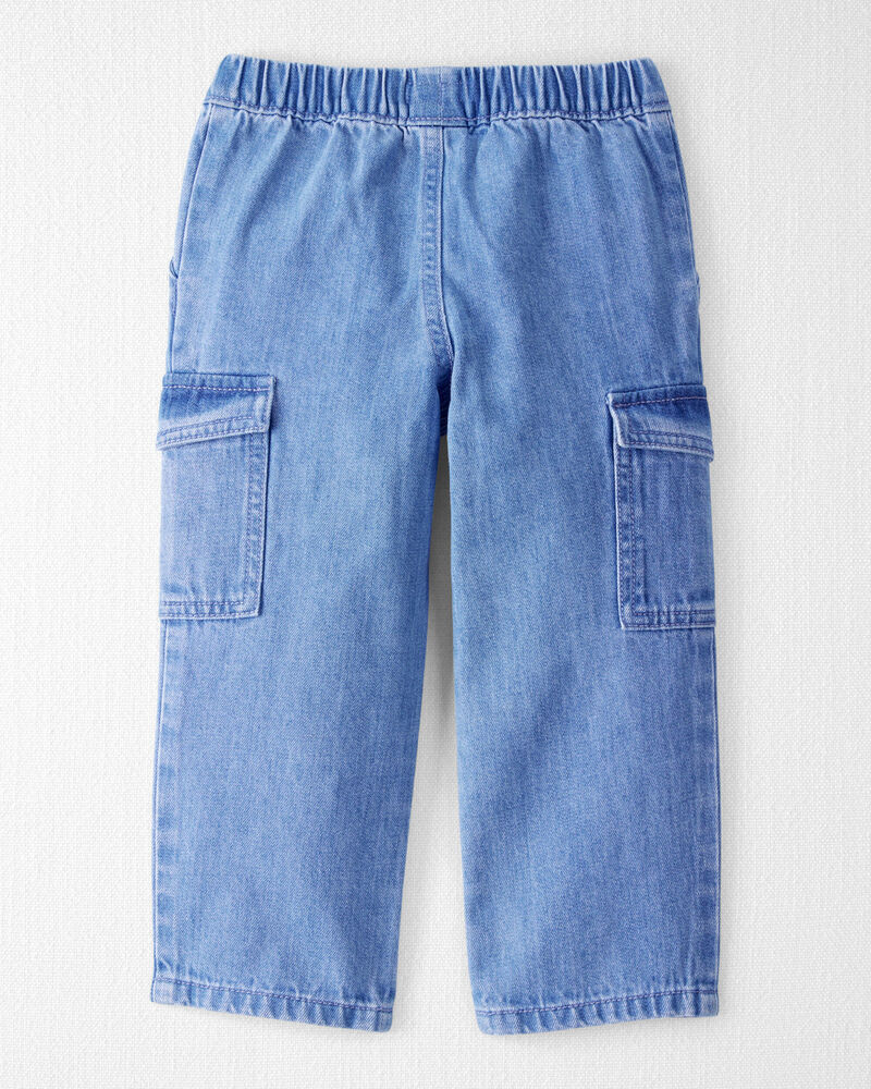 Toddler Organic Cotton Chambray Cargo Pants, image 2 of 7 slides