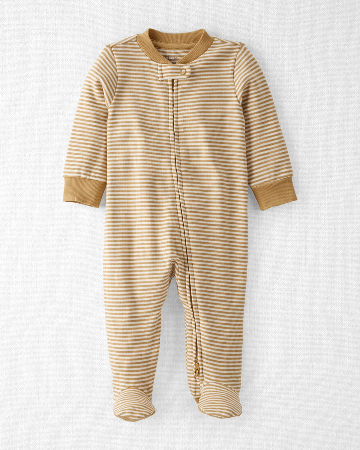 Ochre Stripe Baby Organic Cotton Sleep & Play Pajamas