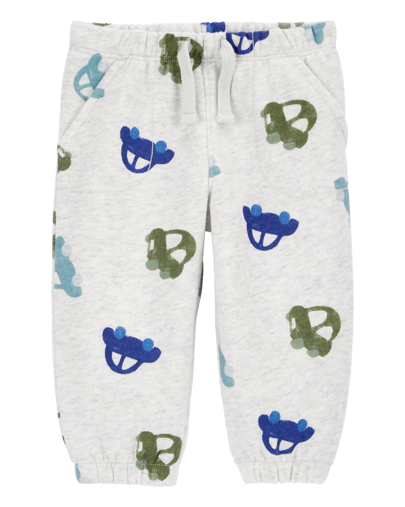 Baby Car Print Pull-On Fleece Pants, image 1 of 4 slides