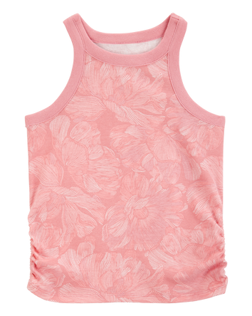 Kid Floral Ribbed Tank Top - Pink, 