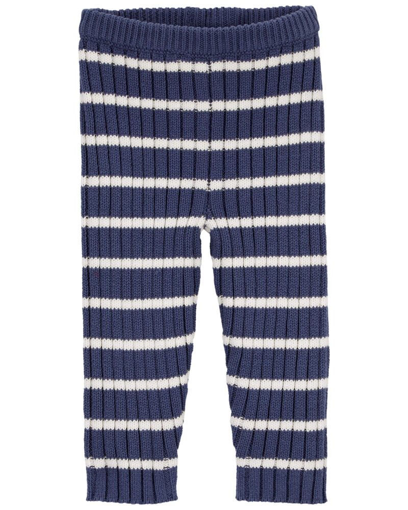 Baby Striped Ribbed Sweater Knit Pants, image 1 of 4 slides