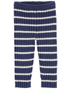 Baby Striped Ribbed Sweater Knit Pants, image 1 of 4 slides