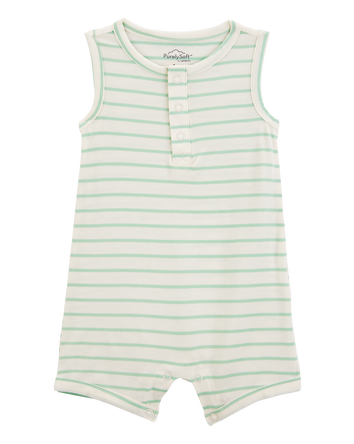 Baby Boy Striped PurelySoft Romper - Green, 