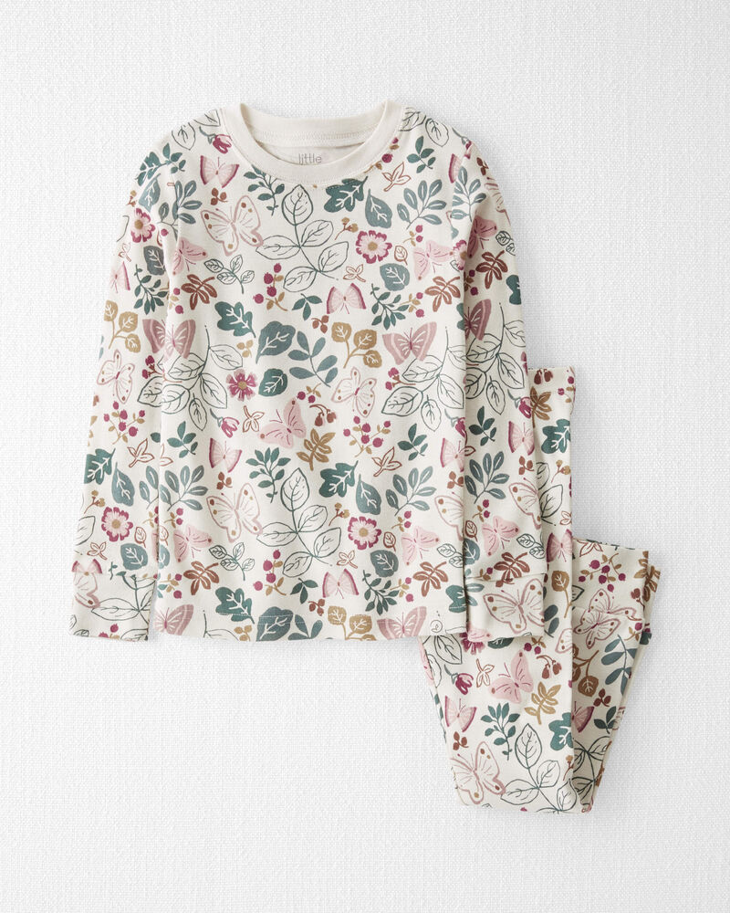Toddler Organic Cotton Pajamas Set in Botanical Butterflies, image 1 of 4 slides