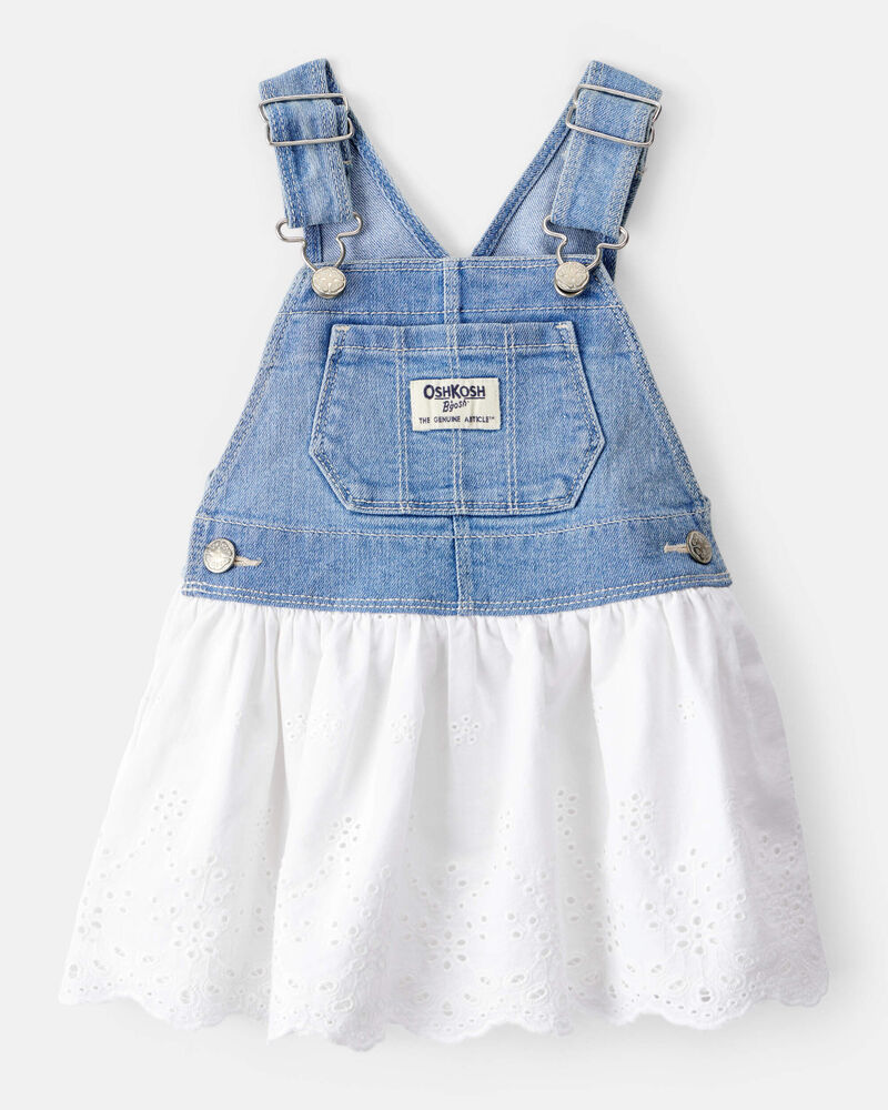 Baby Eyelet Denim Jumper Dress, image 5 of 7 slides