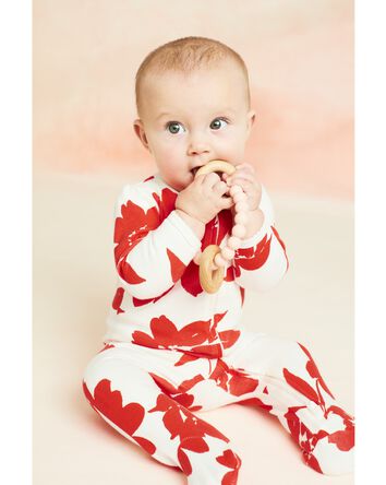 Baby 2-Way Zip Floral Cotton Sleep & Play Pajamas, 
