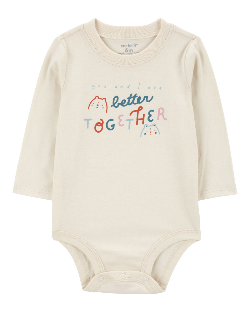 Baby Better Together Cat Long-Sleeve Bodysuit, image 1 of 3 slides