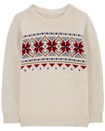 Kid Fair Isle Cotton Sweater, 