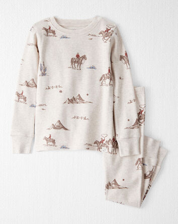 Toddler Organic Cotton Pajamas in Western Rodeo Print, 