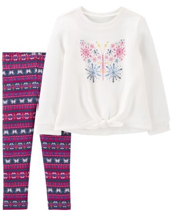 Toddler 2-Piece Lightweight Fleece Fair Isle Set, 