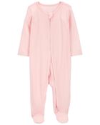 Baby Girl Zip-Up PurelySoft Sleep & Play Pajamas, image 1 of 4 slides