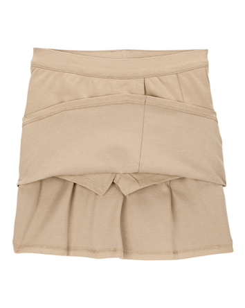 Kid Ponte Knit Uniform Skirt - Khaki, 