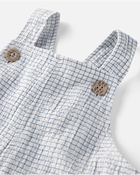 Baby Organic Cotton Checkered-Print Shortalls, image 3 of 4 slides