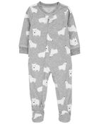 Baby 1-Piece Polar Bear Fleece Footie Pajamas, image 1 of 5 slides