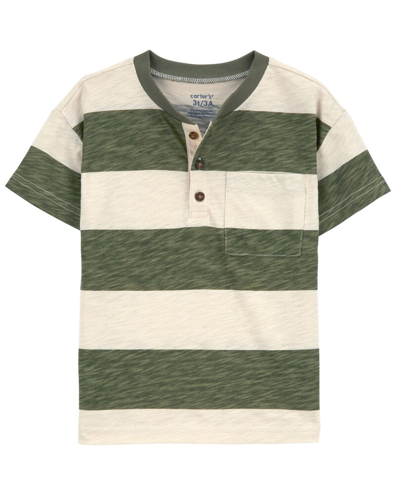 Baby Striped Jersey Henley, image 1 of 3 slides