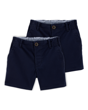 Toddler Boy 2-Pack Stretch Chino Uniform Shorts - Navy, 