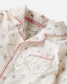 Baby Floral Print Organic Cotton Coat Style Sleep & Play Pajamas, image 2 of 4 slides