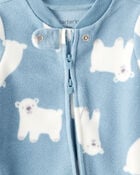 Baby Boy Polar Bear Loose Fit Long-Sleeve Sleep & Play Pajamas - Blue, image 2 of 4 slides