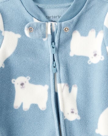 Baby Boy Polar Bear Loose Fit Long-Sleeve Sleep & Play Pajamas - Blue, 