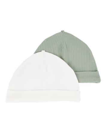 Baby 2-Pack PurelySoft Caps - Green/White