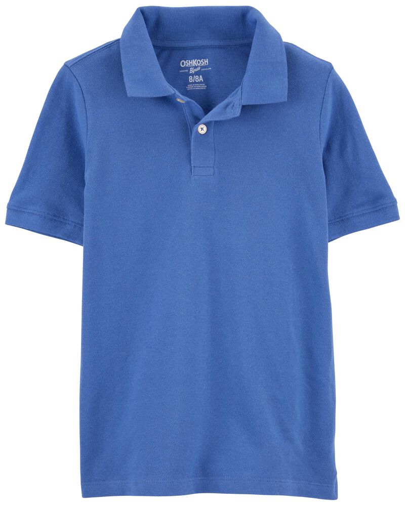 Kid Blue Piqué Polo Shirt, image 1 of 4 slides