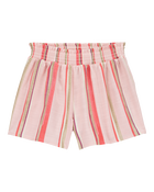 Kid Striped Linen Look-Alike Flowy Pull-On Shorts, image 1 of 4 slides