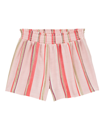 Kid Striped Linen Look-Alike Flowy Pull-On Shorts, 