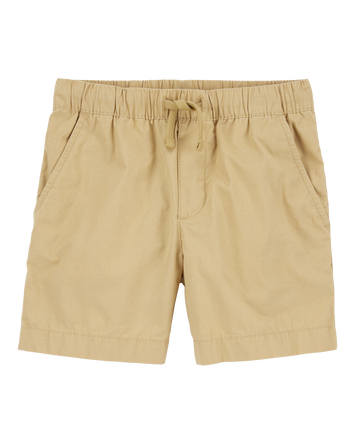 Boys Pull-On Poplin Shorts - Khaki, 