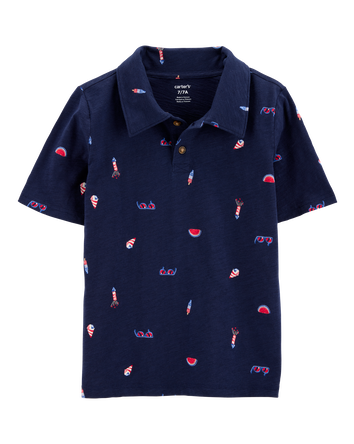 Kid 4th Of July Cotton Polo, 