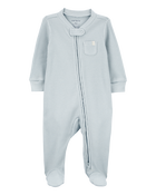 Baby 3-Pack 2-Way Zip Thermal Textured Sleep & Play Pajamas, image 6 of 7 slides