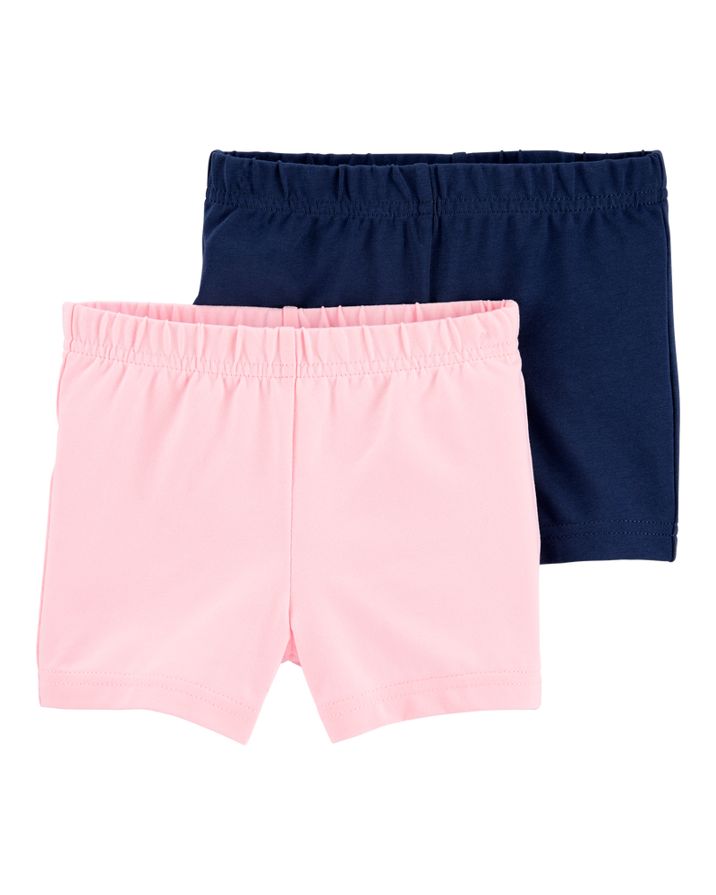 Kid 2-Pack Pink & Navy Shorts, image 1 of 4 slides
